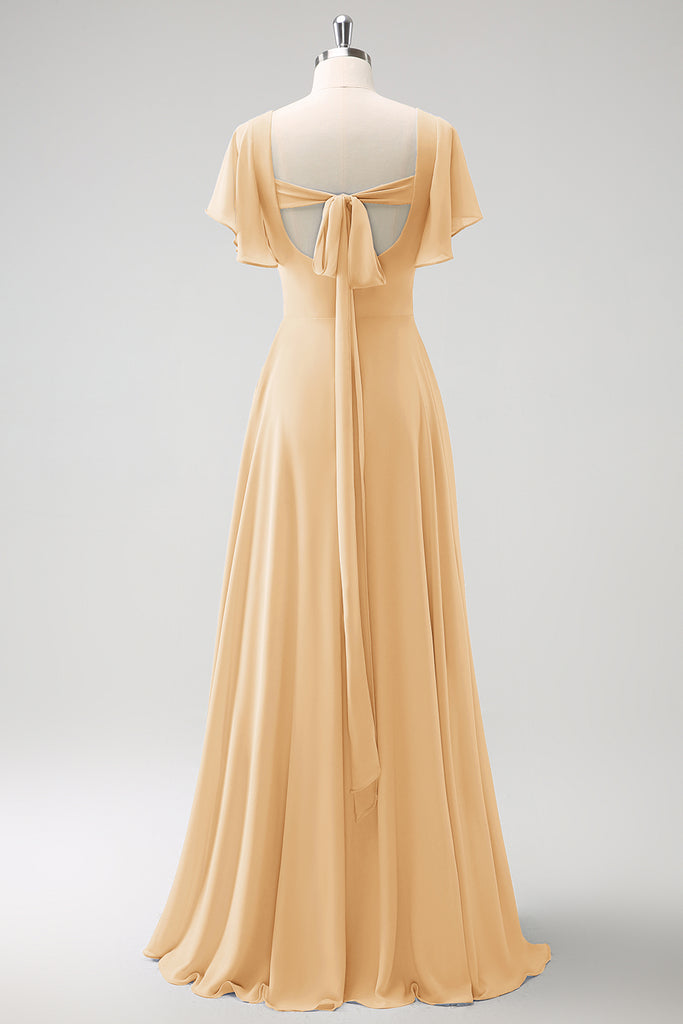 Grey Blue Convertible Long Chiffon Bridesmaid Dress