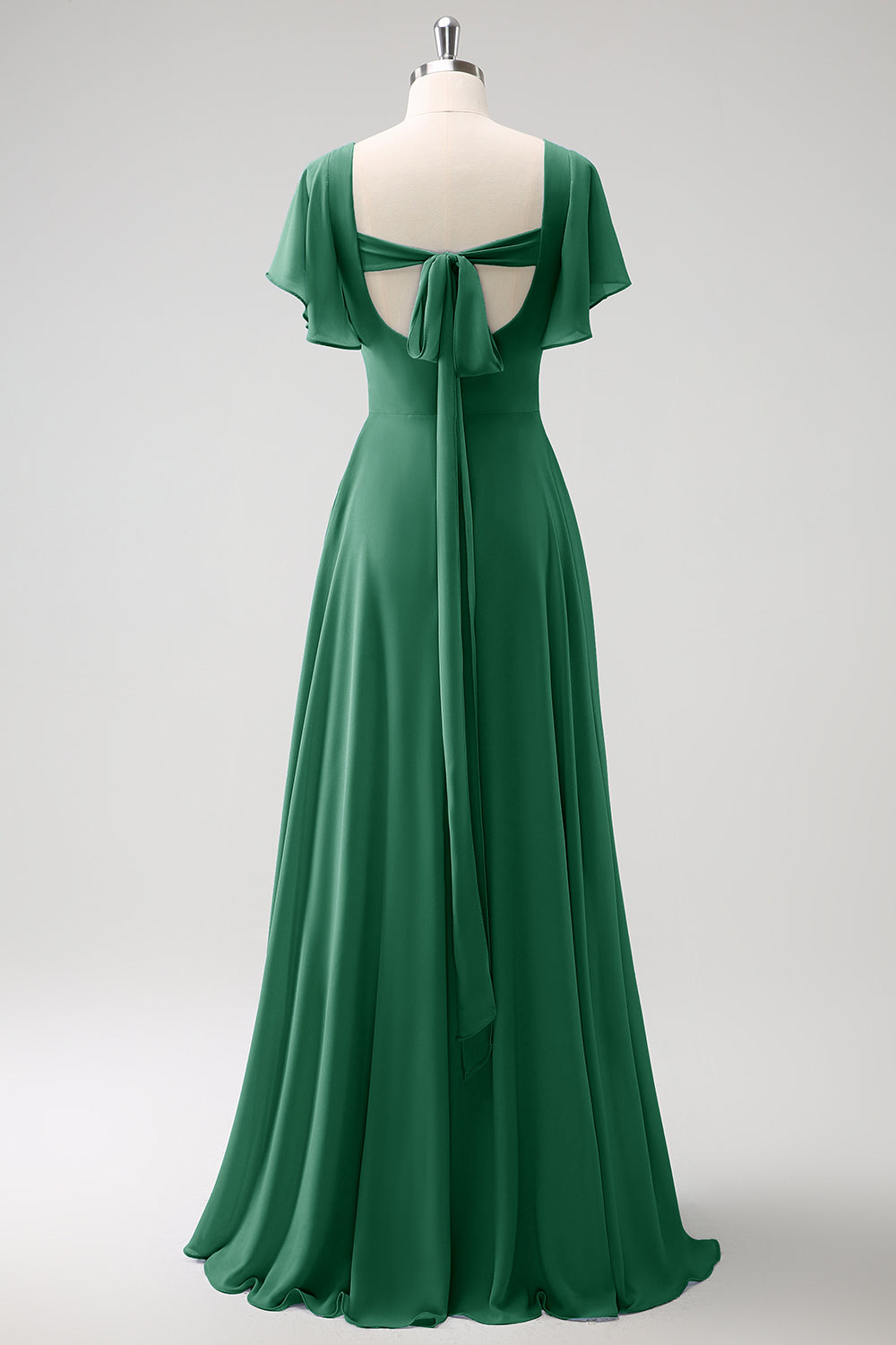 Zapaka Women Grey Blue Bridesmaid Dress with Slit A Line Chiffon Long Wedding Guest Dress with Puff Sleeves Zapaka Women Grey Blue Bridesmaid Dress with Slit A Line Chiffon Long Wedding Guest Dress with Puff Sleeves