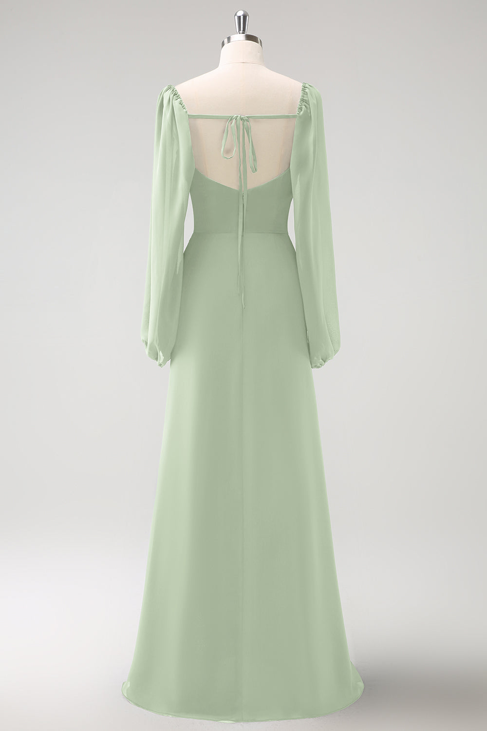 Zapakasa Women Dark Blue Bridesmaid Dress Square Neck Chiffon Long Sleeves Sheath Long Wedding Guest Dress with Slit Zapakasa Women Dark Blue Bridesmaid Dress Square Neck Chiffon Long Sleeves Sheath Long Wedding Guest Dress with Slit