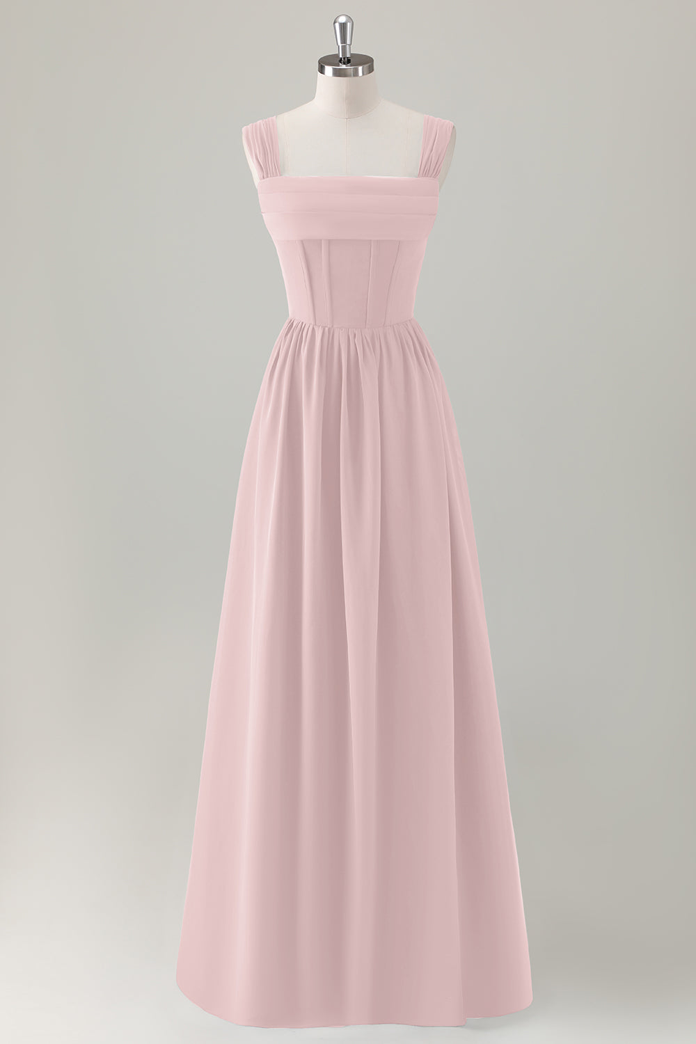 ZAPAKA Women Champagne Bridesmaid Dress with Lace Up Back A-Line Square Neck Corset Long Wedding Guest Dress ZAPAKA Women Champagne Bridesmaid Dress with Lace Up Back A-Line Square Neck Corset Long Wedding Guest Dress