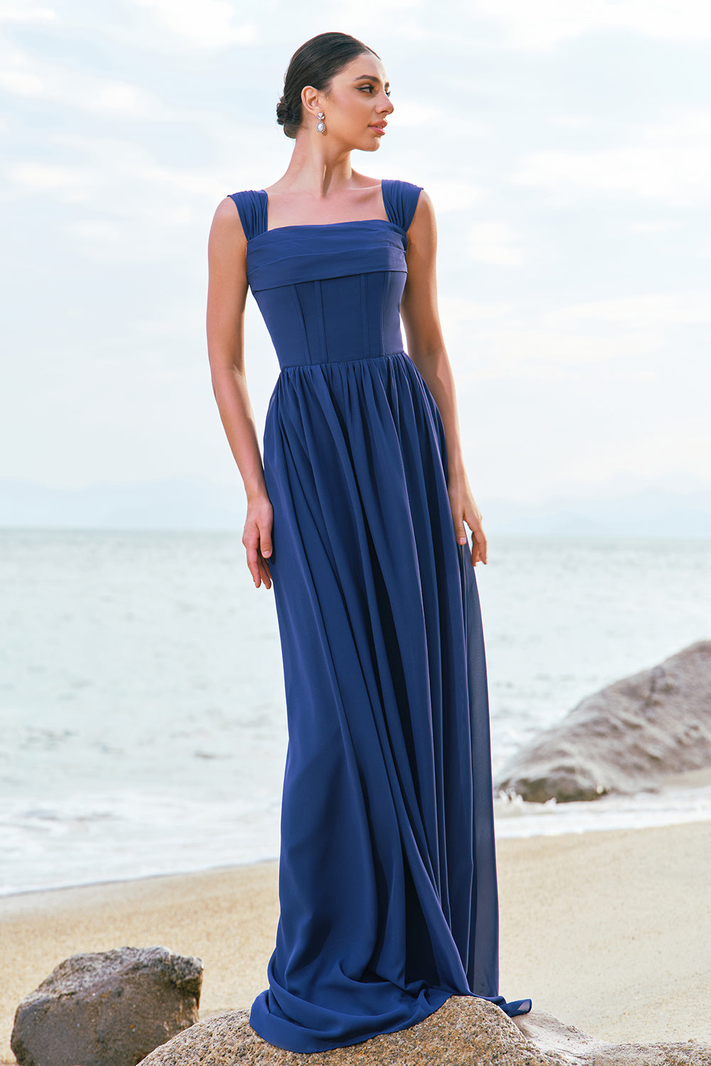 dark blue beach dress Iopqo Summer Dress Women's Summer Halter Neck Loose Irregular Hem Casual Dress Beach Dress Sleeveless Maxi Dress Halter Navy Blue