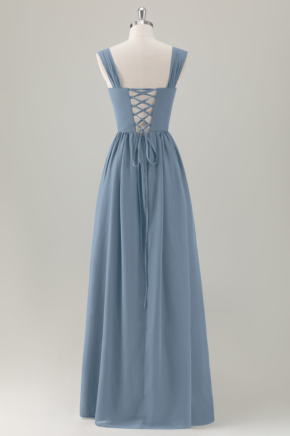 ZAPAKA Women Dark Blue Bridesmaid Dress with Lace Up Back A-Line Square Neck Corset Long Wedding Guest Dress ZAPAKA Women Dark Blue Bridesmaid Dress with Lace Up Back A-Line Square Neck Corset Long Wedding Guest Dress