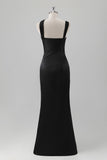 Sky Blue Sheath One Shoulder Long Brideamaid Dress with Slit