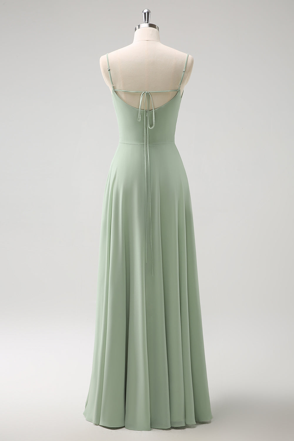ZAPAKASA Women Light Green Bridesmaid Dress A-Line Cold Shoulder