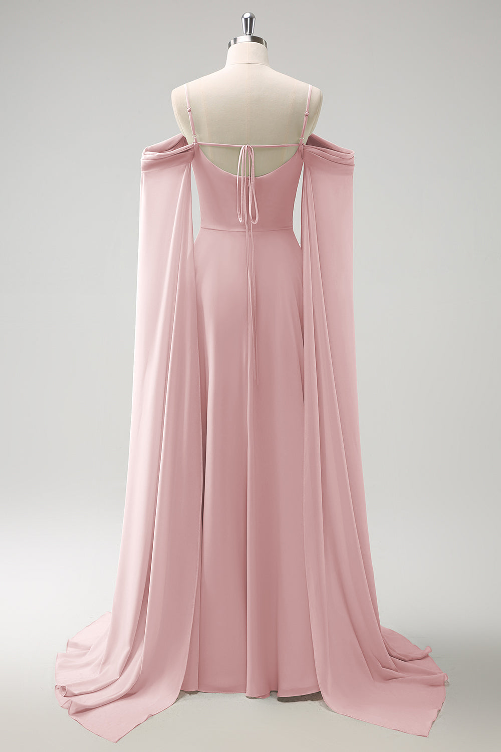 ZAPAKASA Women Light Green Bridesmaid Dress A-Line Cold Shoulder Detachable Sleeves Chiffon Long Wedding Party Dress ZAPAKASA Women Light Green Bridesmaid Dress A-Line Cold Shoulder Detachable Sleeves Chiffon Long Wedding Party Dress