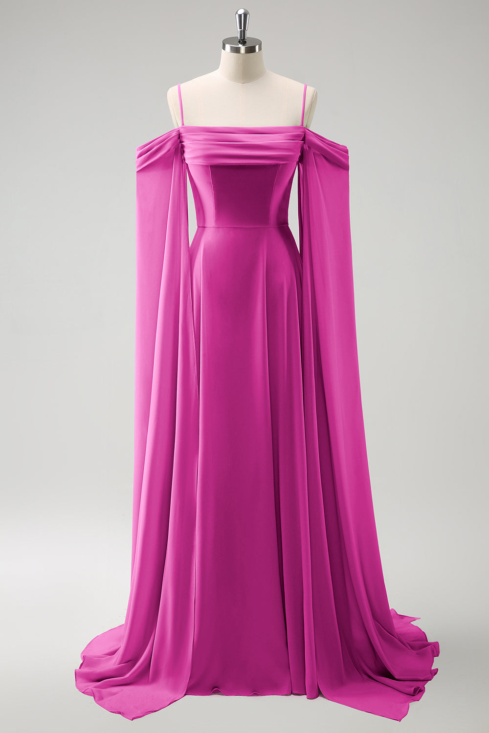 ZAPAKASA Women Eucalyptus Bridesmaid Dress A-Line Cold Shoulder Detachable Sleeves Chiffon Long Wedding Party Dress ZAPAKASA Women Eucalyptus Bridesmaid Dress A-Line Cold Shoulder Detachable Sleeves Chiffon Long Wedding Party Dress