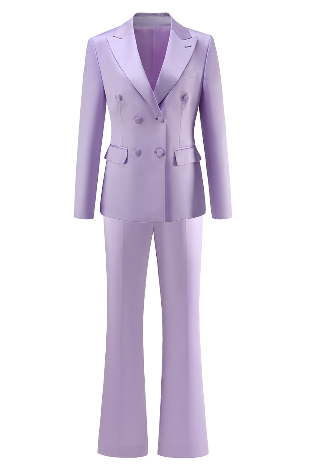 Peak Lapel Purple 2 Pieces Women's Suits