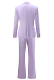 Peak Lapel Purple 2 Pieces Women's Suits