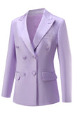 Peak Lapel Purple 2 Pieces Women's Suits