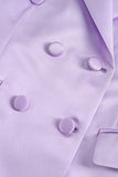 Peak Lapel Purple 2 Pieces Women's Suits