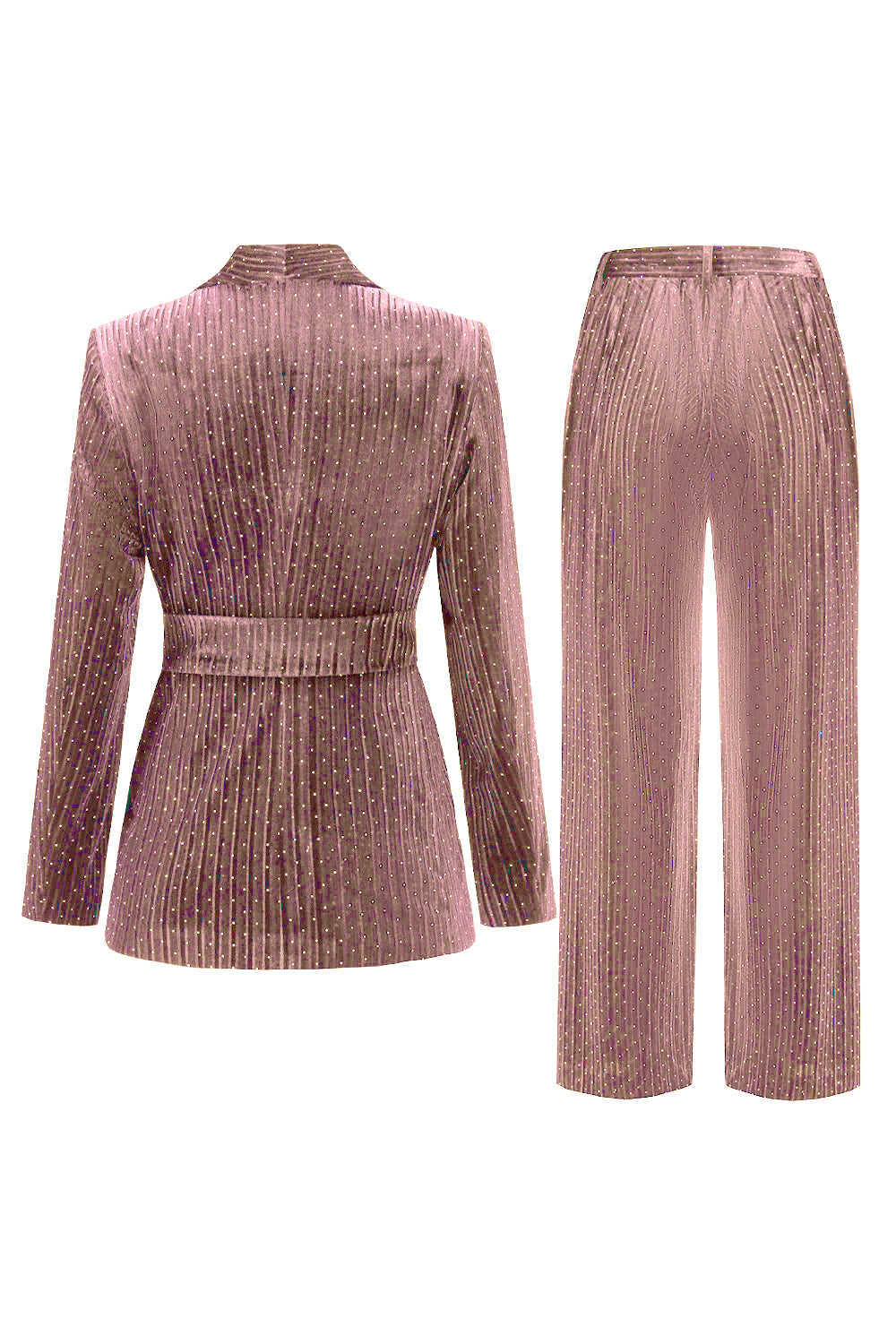 Sparkly Navy 2 Piceces Shawl Lapel Women's Suits