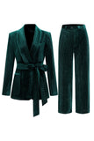 Sparkly Navy 2 Piceces Shawl Lapel Women's Suits