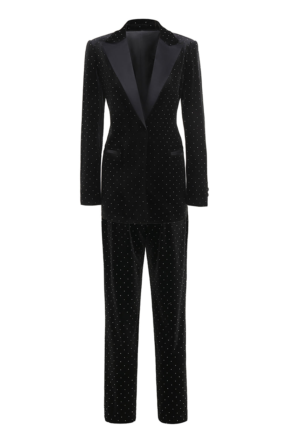 Black Bots Pockets 2 Pieces Women's Suits