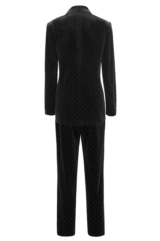 Black Bots Pockets 2 Pieces Women's Suits