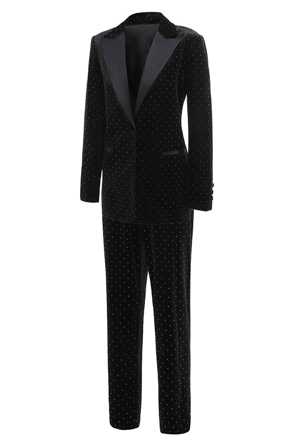 Black Bots Pockets 2 Pieces Women's Suits