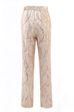 Champagne Sparkly Button 2 Pieces Women's Suits