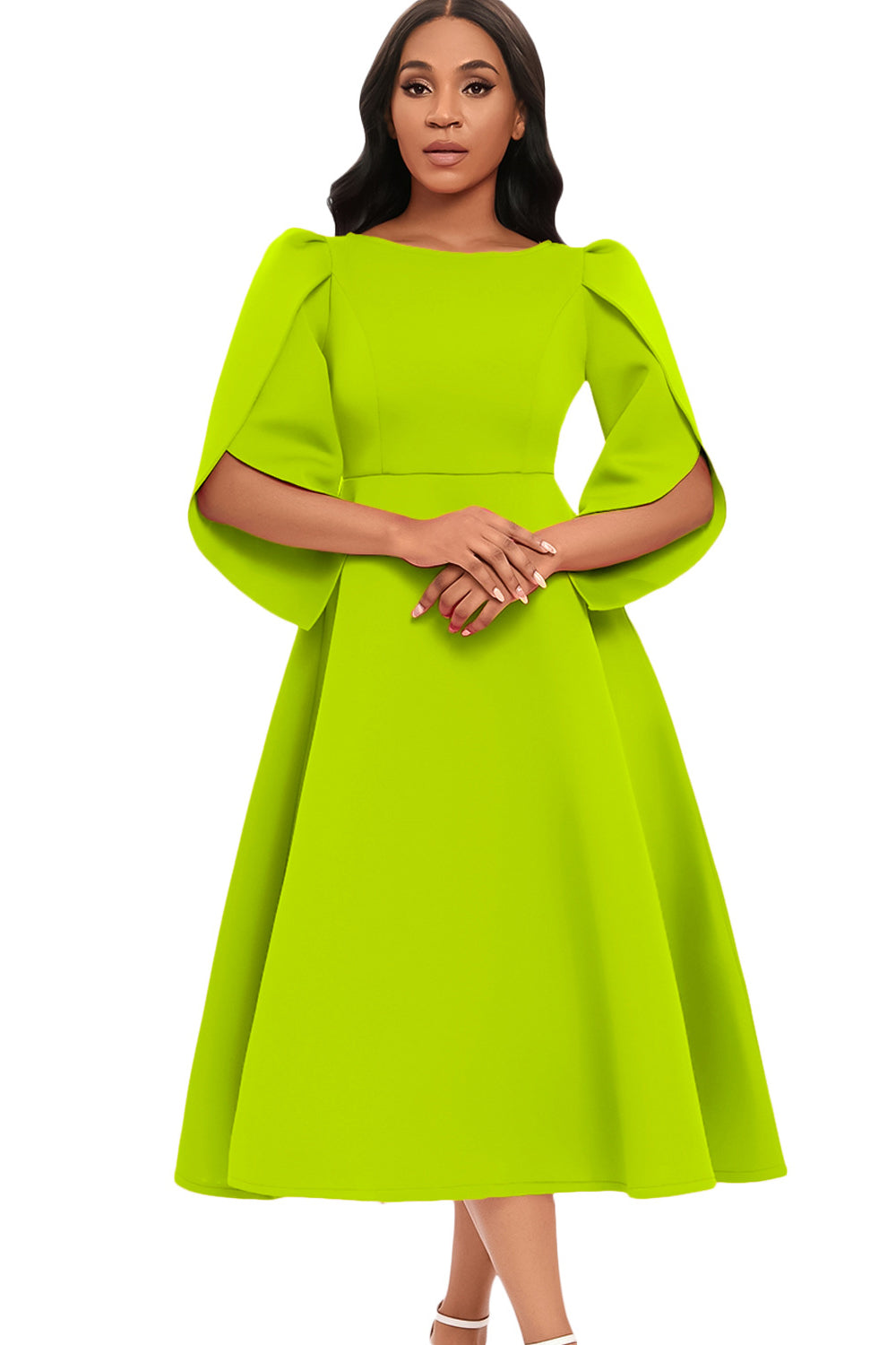 Zapakasa Women Fashion Swing Dress with Half Sleeves Elegant Royal Blue A Line Solid Mother Dress Zapakasa Women Fashion Swing Dress with Half Sleeves Elegant Royal Blue A Line Solid Mother Dress