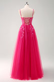 Sparkly Floral Green Corset Tulle Long Prom Dress with Lace