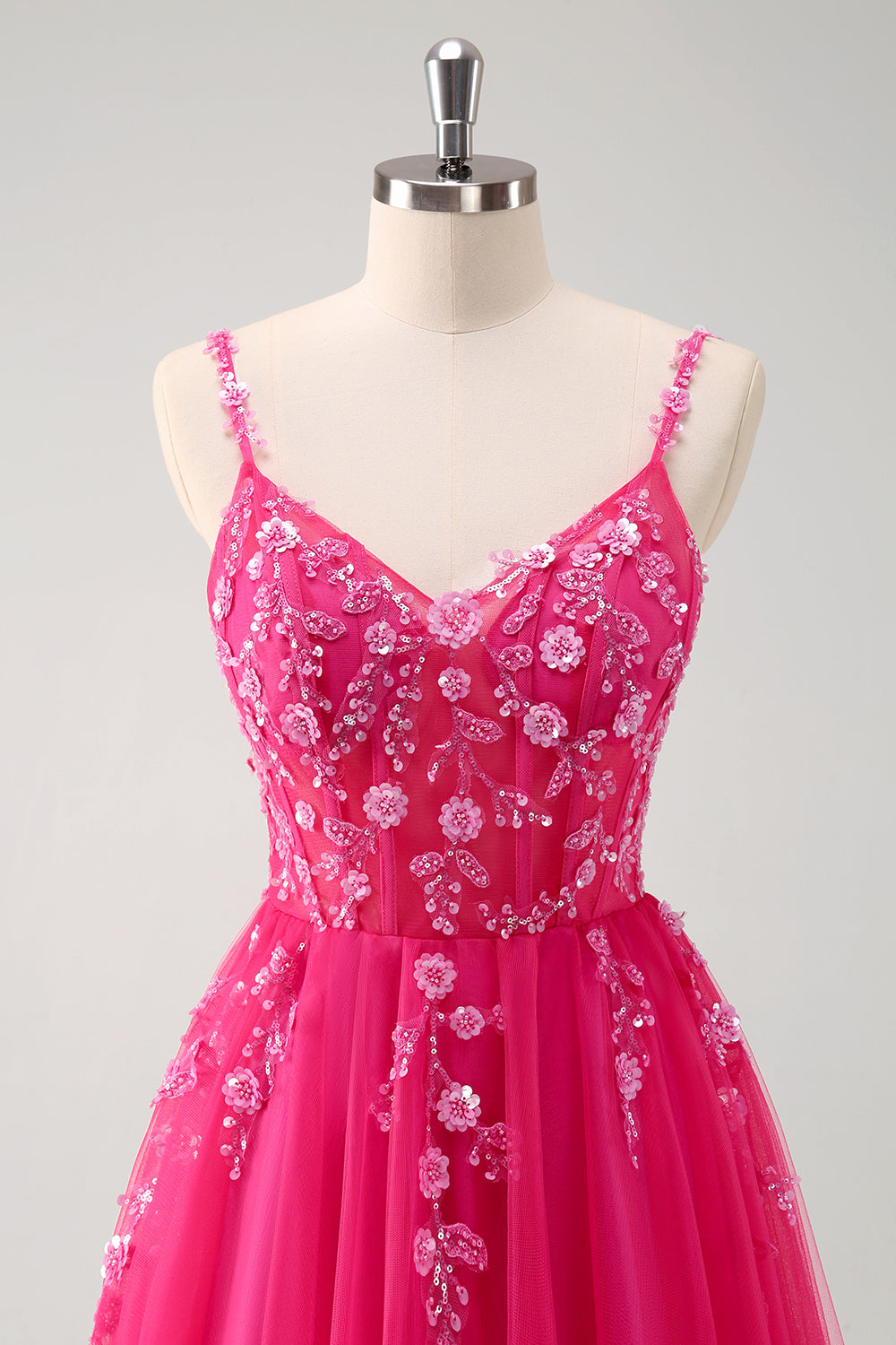Sparkly Floral Green Corset Tulle Long Prom Dress with Lace