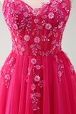 Sparkly Floral Green Corset Tulle Long Prom Dress with Lace