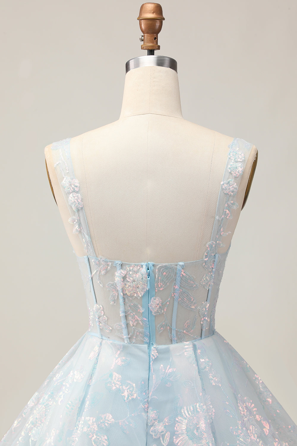 White Corset Floral Short A-Line Homecoming Dress