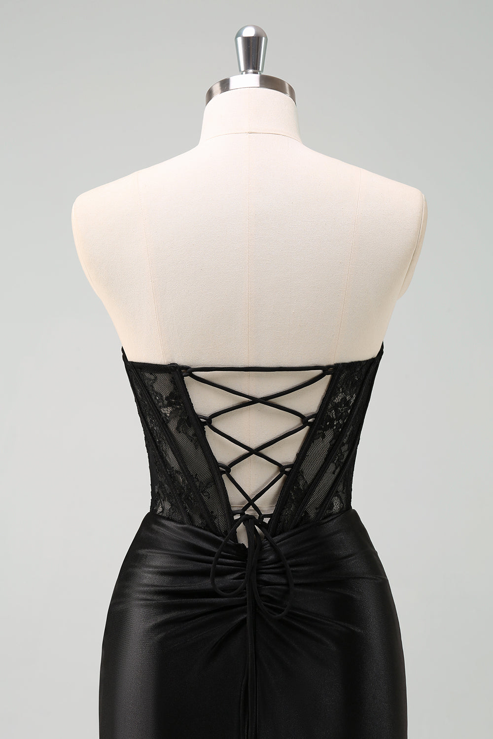 black leather prom dress Lana Faux Leather Slit Formal Dress