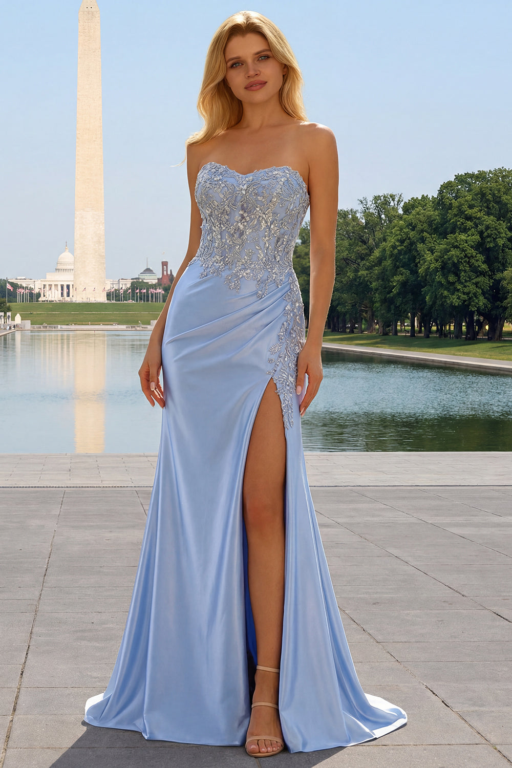 Sparkly Burgundy Floral Beaded Mermaid Long Corset Prom Dress with Slit