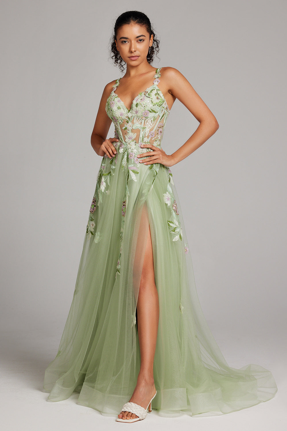 Flower Prom Dress Embroidered Floor Length Dress Dark Green Prom Dresses Long Short Prom Gowns Stacees Flower Prom Dress Embroidered Floor Length Dress Dark Green Prom Dresses Long Short Prom Gowns Stacees