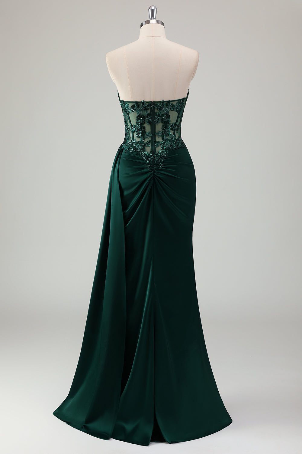 Zapakasa Women Sparkly Dark Green Sheath Corset Long Lace Prom Dress with Slit Sequined Sweetheart Formal Dress Zapakasa Women Sparkly Dark Green Sheath Corset Long Lace Prom Dress with Slit Sequined Sweetheart Formal Dress
