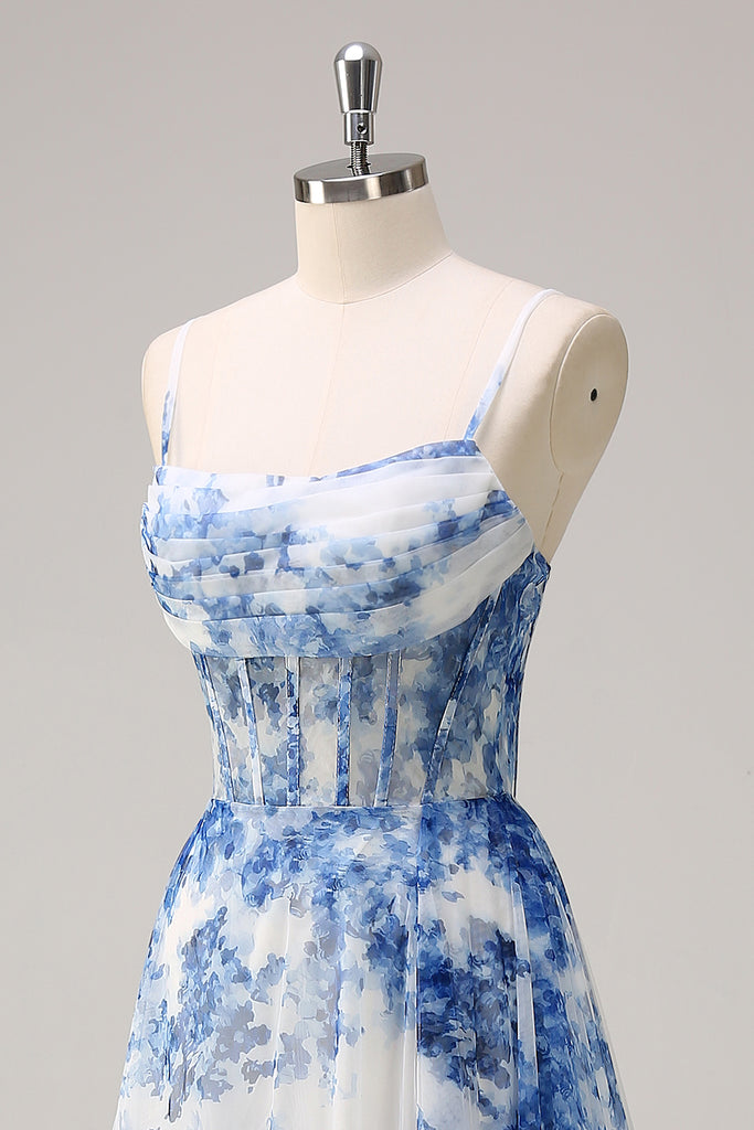 Pieces - Pcflora Sl Strap Dress Msa - 4963661 Cashmere Blue Blue Flowers main image 1