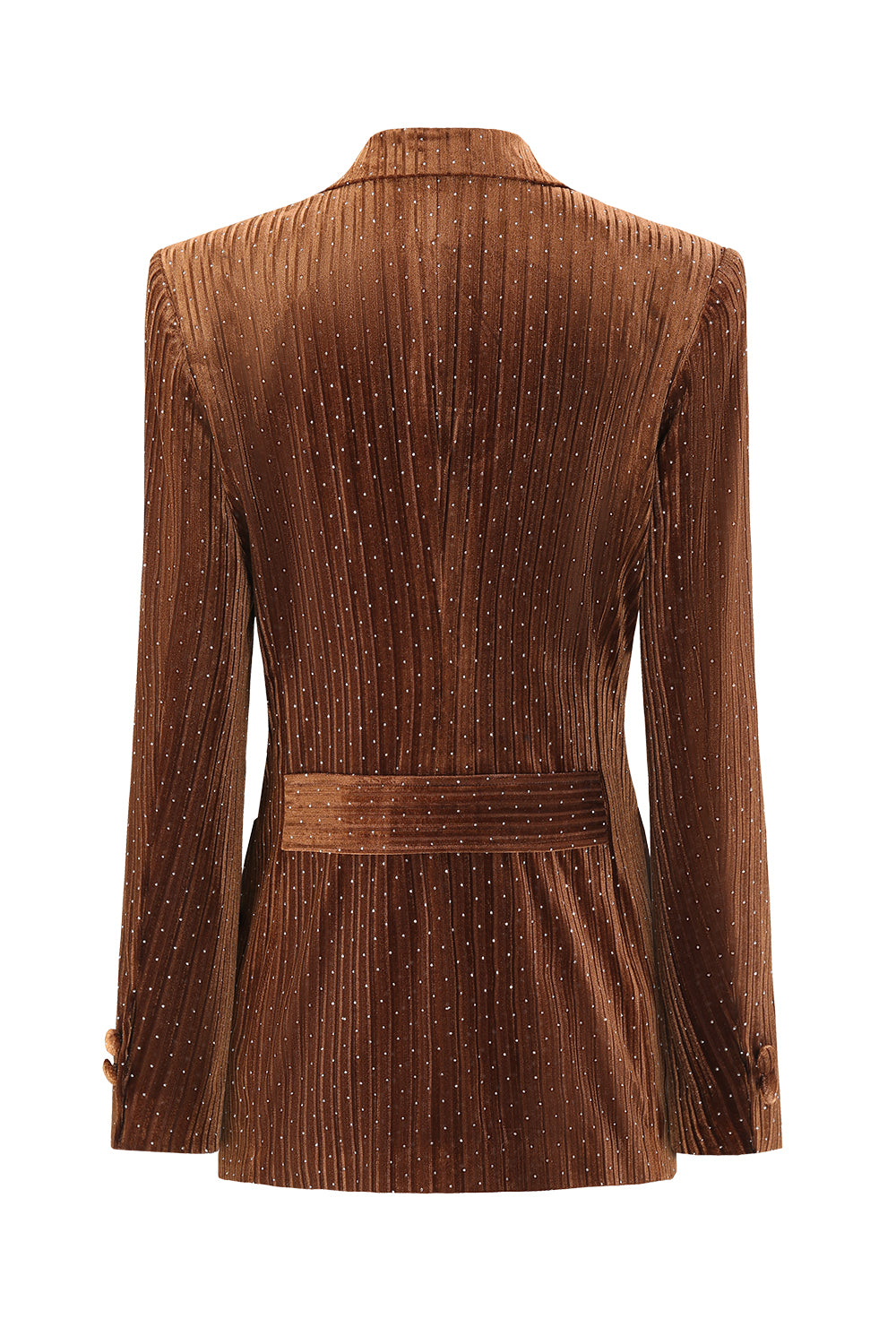 Velvet Coffee Peak Lapel Single Breasted Women's Blazer