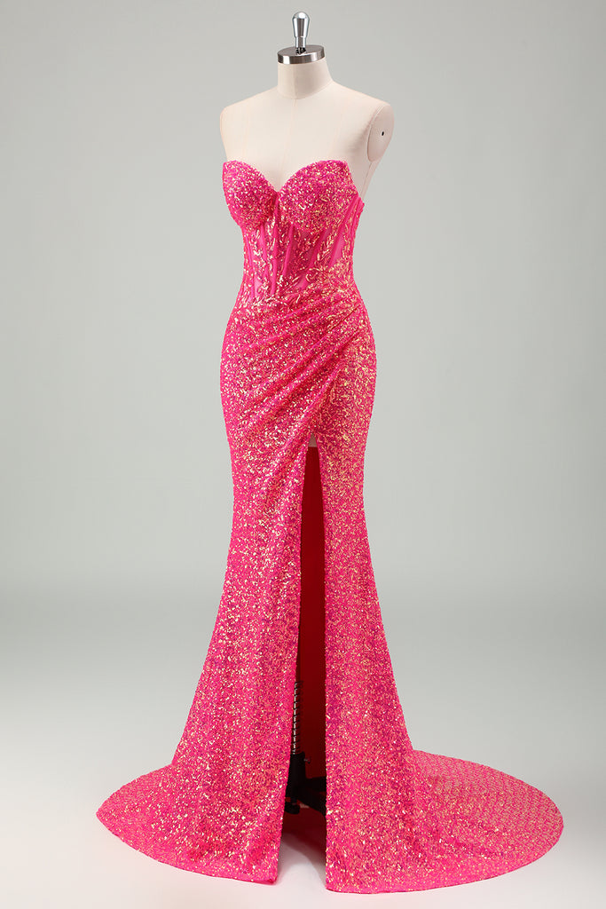 Fuchsia Sweetheart Mermaid Prom Dress main image 0