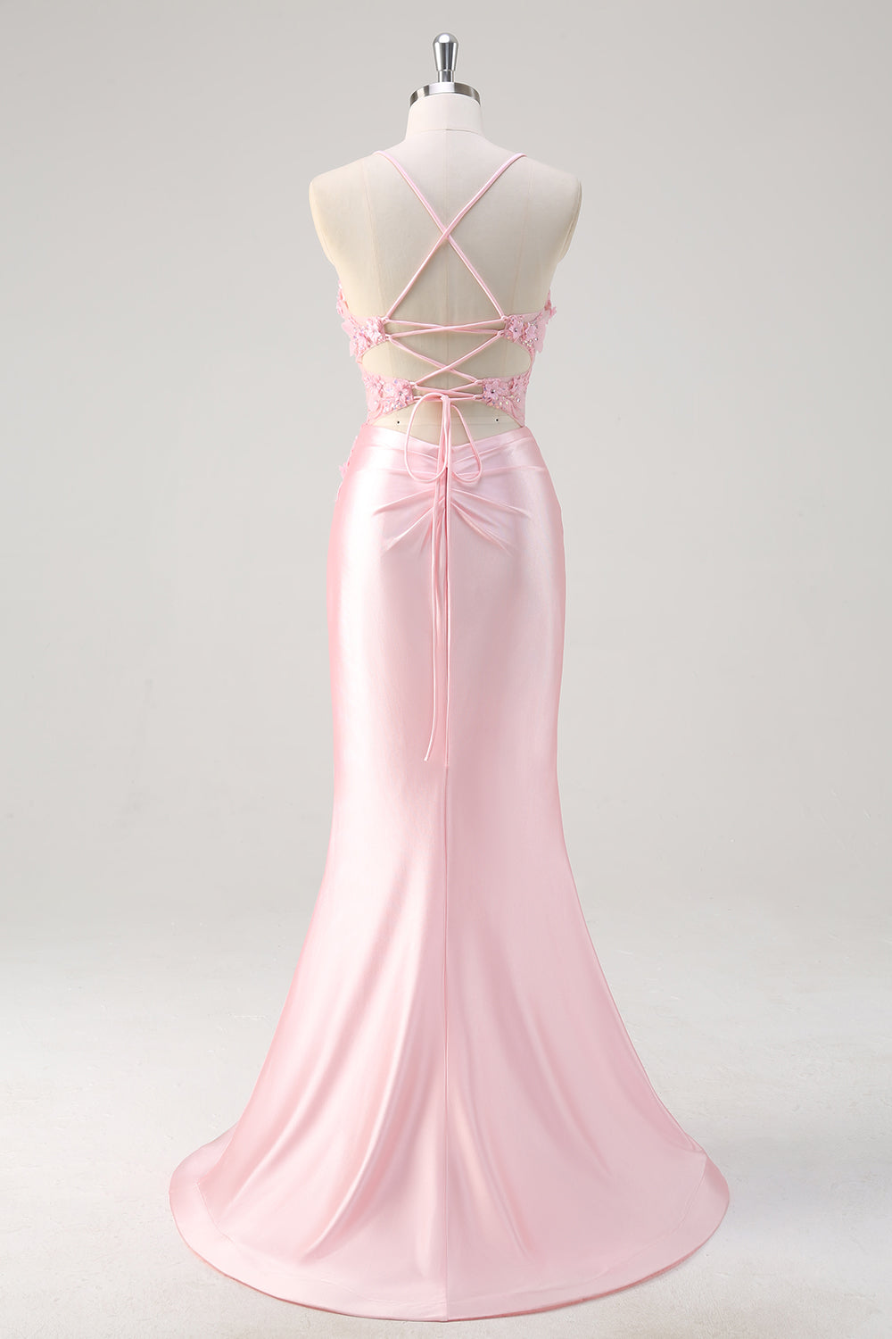 mermaid spaghetti straps corset back long prom dress A Line Spaghetti Straps Corset Back Long Prom Dress PSK515 US6 / As Picture
