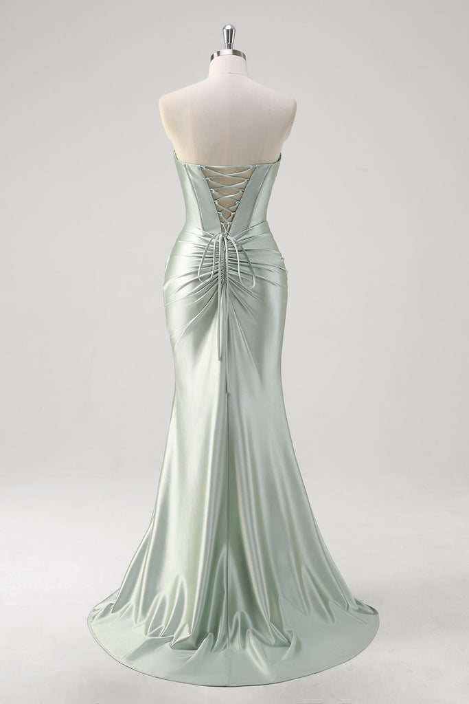 Matcha Mermaid Metallic Satin Dress main image 0