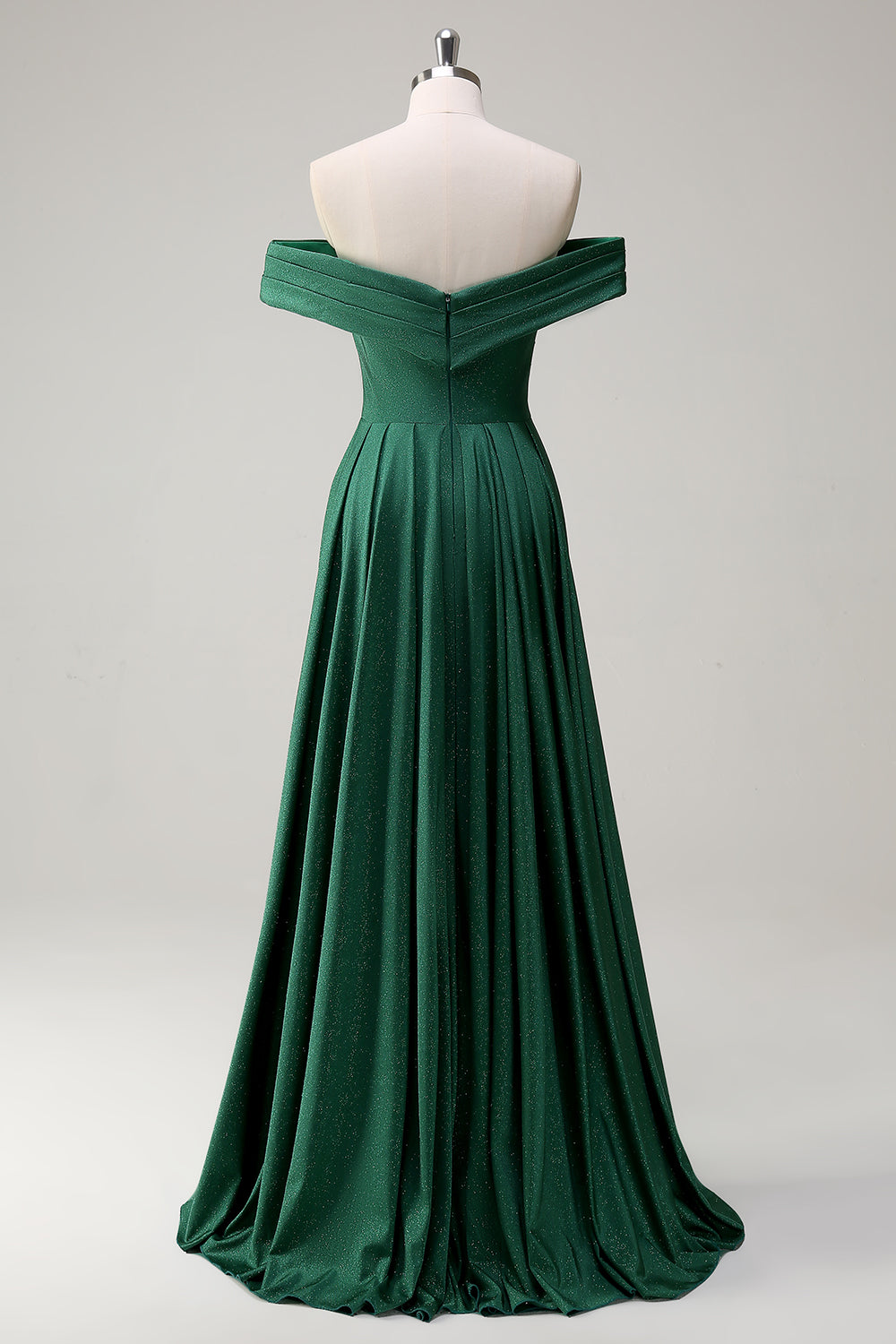 Zapakasa Women Glitter Dark Green Mermaid Prom Dress Off the Shoulder