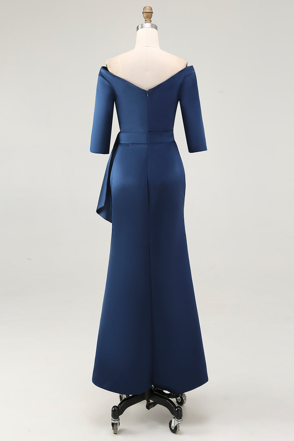 Navy Mermaid Off the Shoulder Long Mother of The Bride Dress