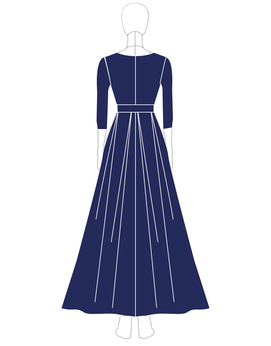 Sparkly A Line Sequin Long Sleeves Navy Long Mother of The Bride Dress