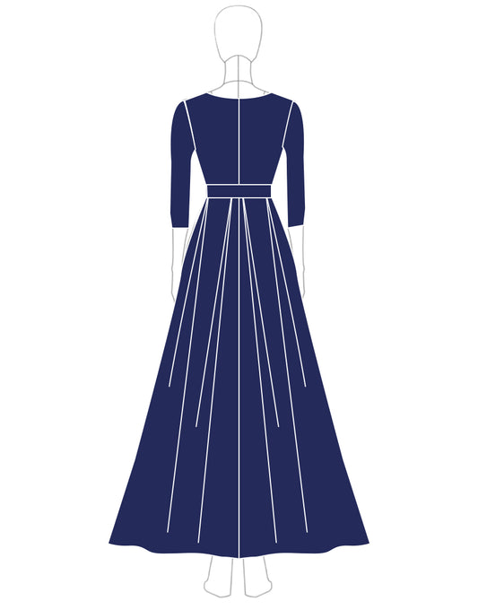 Sparkly A Line Sequin Long Sleeves Navy Long Mother of The Bride Dress