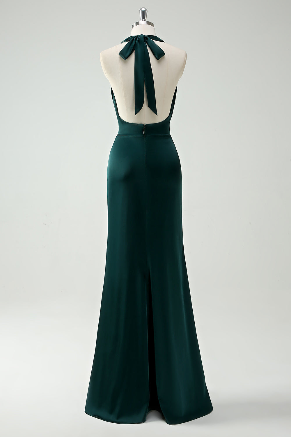 Zapaka Women Halter Neck Pine Green Bridesmaid Dress Mermaid Long Wedding Party Dress with Slit, Pine / US6 Zapaka Women Halter Neck Pine Green Bridesmaid Dress Mermaid Long Wedding Party Dress with Slit, Pine / US6