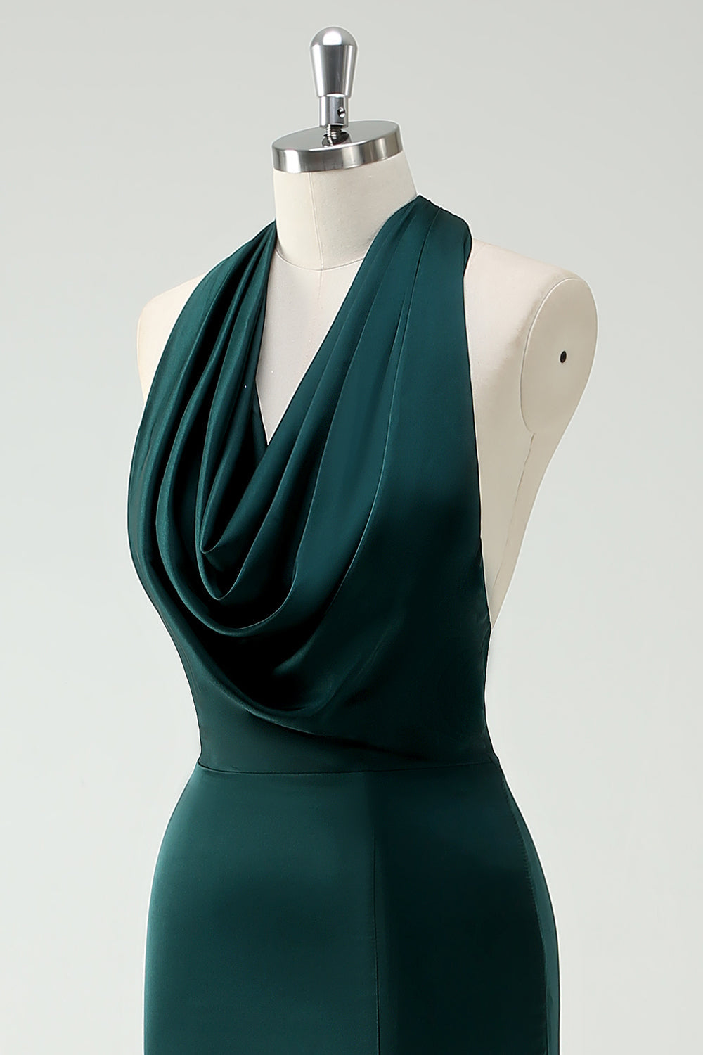 Zapaka Women Halter Neck Pine Green Bridesmaid Dress Mermaid Long Wedding Party Dress with Slit, Pine / US6 Zapaka Women Halter Neck Pine Green Bridesmaid Dress Mermaid Long Wedding Party Dress with Slit, Pine / US6