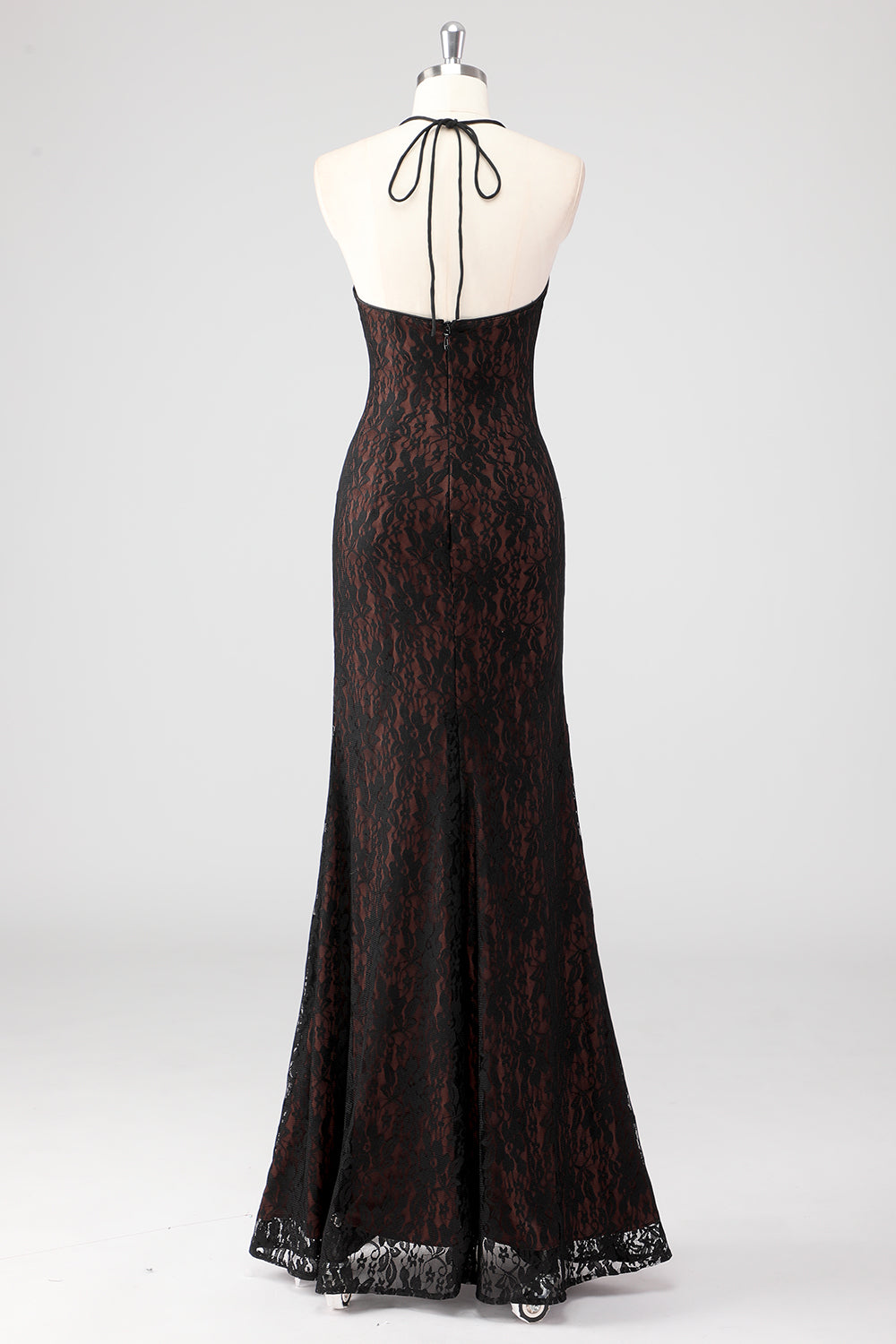 ZAPAKASA Women Black Spaghetti Straps Backless Formal Dress Lace Sheah Evening Dress ZAPAKASA Women Black Spaghetti Straps Backless Formal Dress Lace Sheah Evening Dress