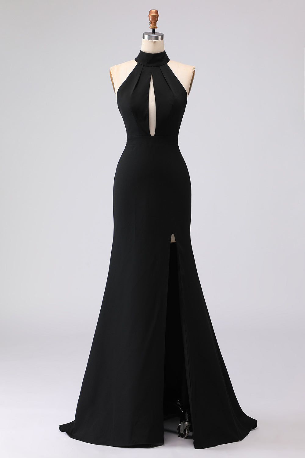 Zapakasa Women Dark Green Satin Long Formal Dress With Slit Mermaid Halter Neck Keyhole Elegant Long Evening Dress Zapakasa Women Dark Green Satin Long Formal Dress With Slit Mermaid Halter Neck Keyhole Elegant Long Evening Dress