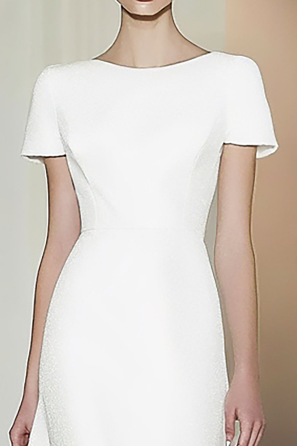 ZAPAKASA Women White Formal Dress Short Sleeves Slim Fitted Straight Pencil Midi Party Dress ZAPAKASA Women White Formal Dress Short Sleeves Slim Fitted Straight Pencil Midi Party Dress