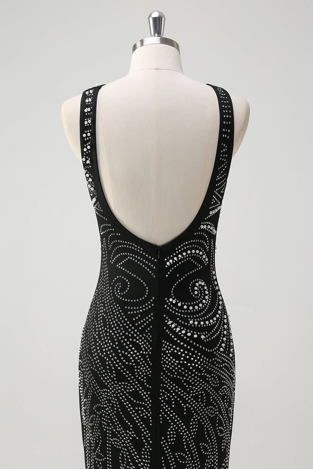 Sparkly Black Mermaid Beaded Prom Dress with Slit