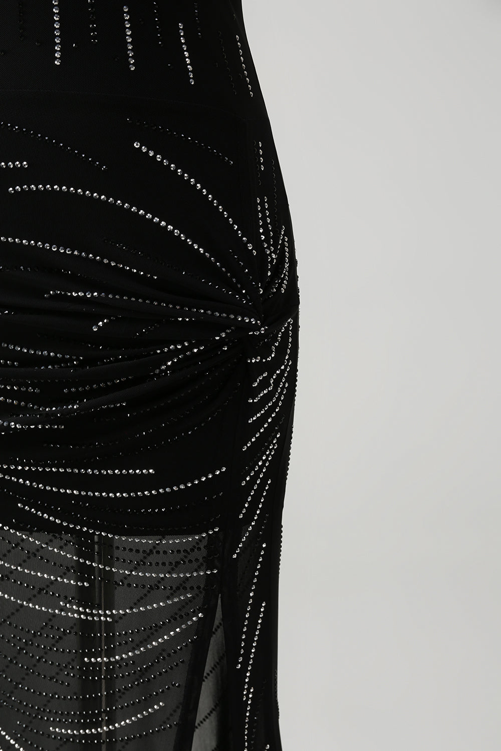 Sparkly Black Mermaid Spaghetti Straps Long Prom Dress with Slit