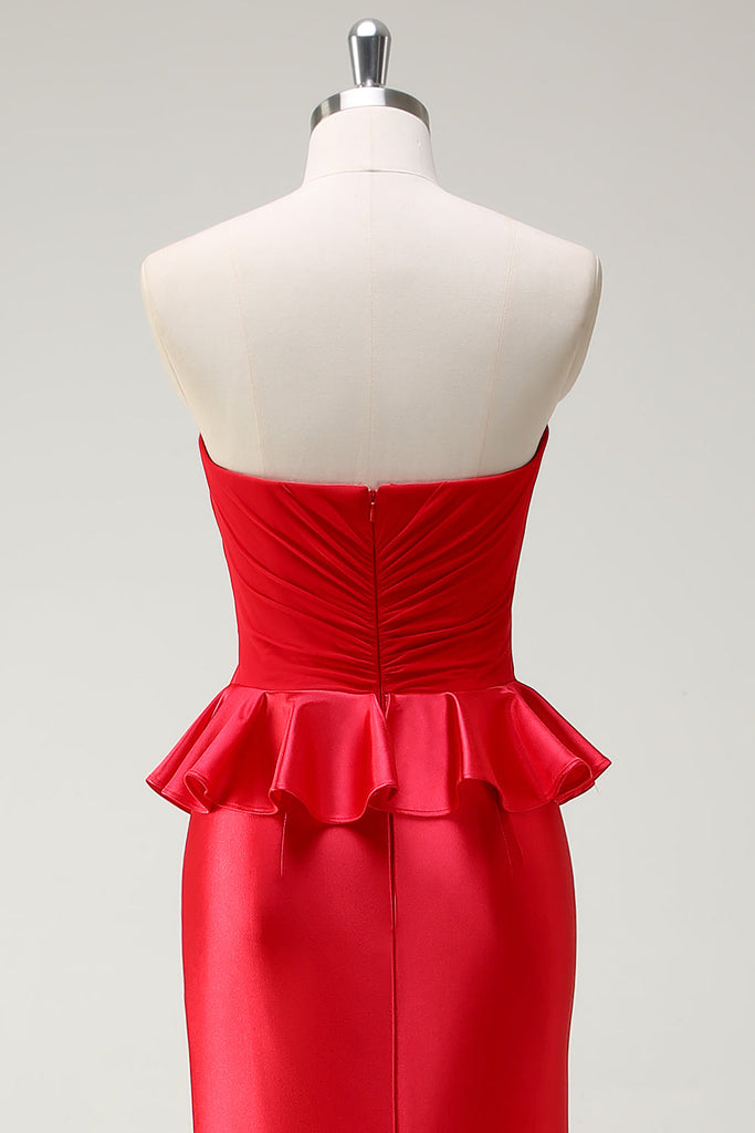 Red Sweetheart Mermaid Prom Dresses Long main image 1