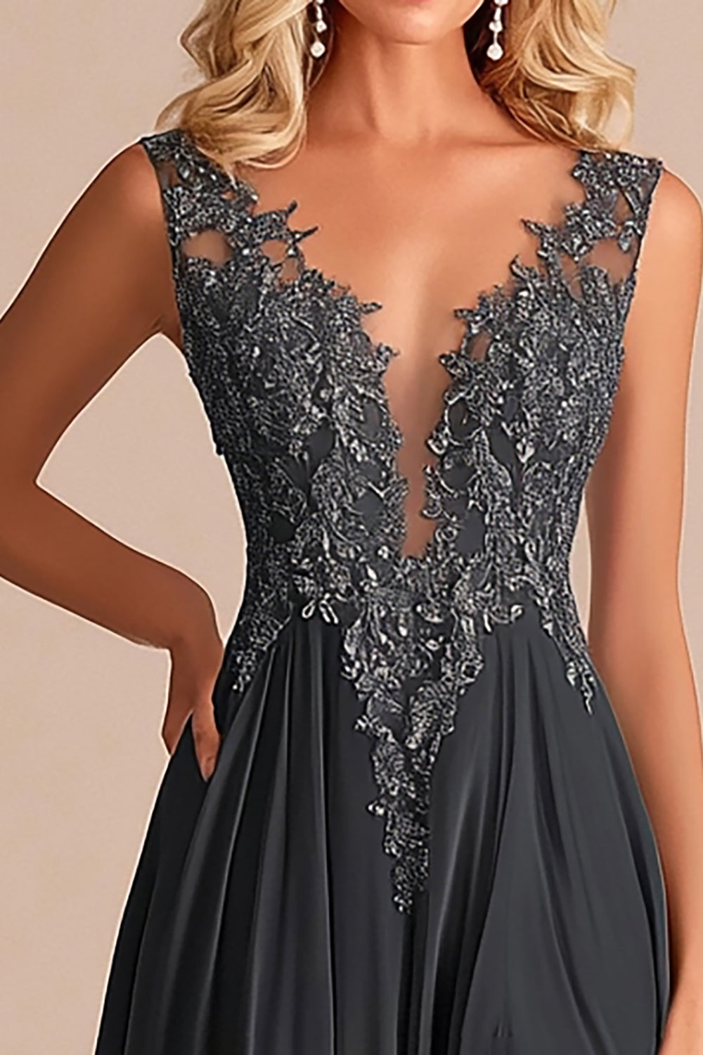 charcoal a line dress Rue Sophie Roz Dress - Grey