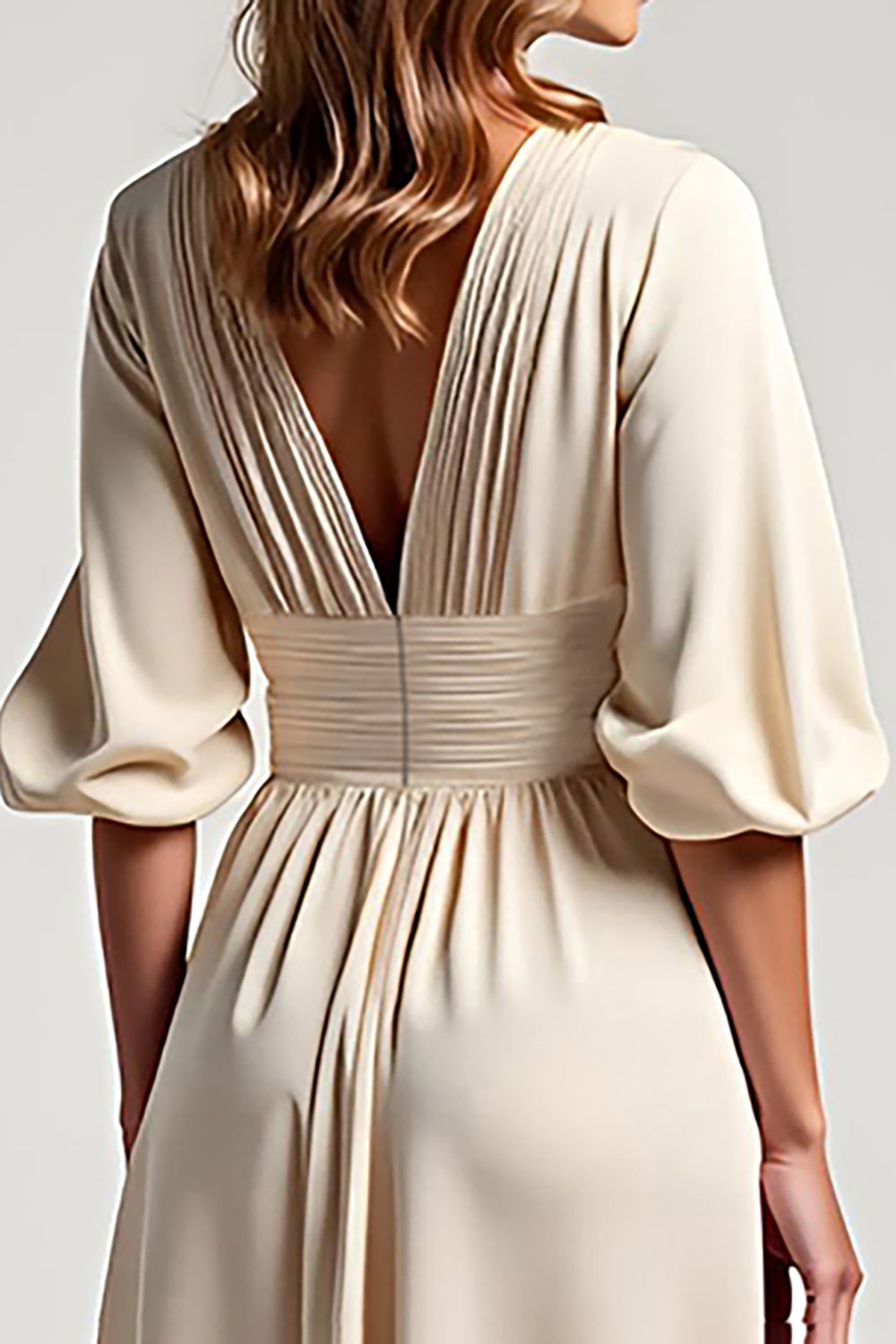 Chiffon Champagne A Line Knee-Length Mother of the Bride Dress