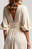 Chiffon Champagne A Line Knee-Length Mother of the Bride Dress