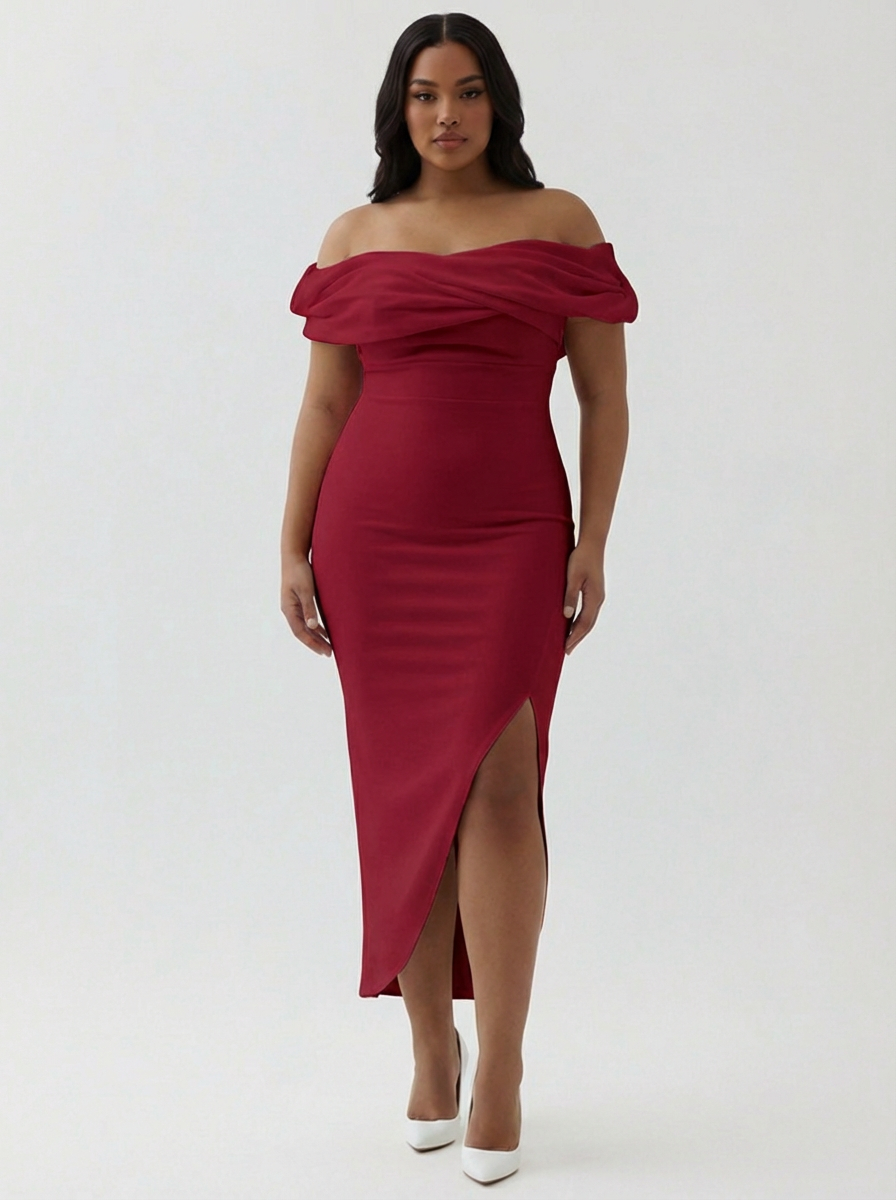 Plus Size White Sheath Satin Off the Shoulder Matte Asymmetrical Graduation Dress